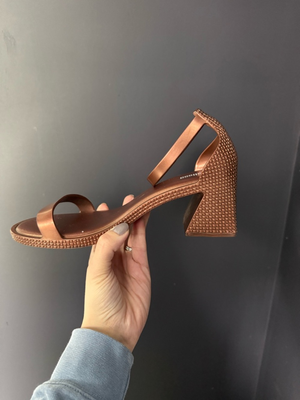 MELISSA Women's Brown/Copper Block Heel Sandals - Picture 5 of 5